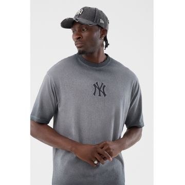 Tricou cu logo brodat - Gri melange