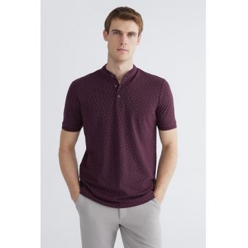 Tricou de bumbac cu imprimeu - Violet pruna