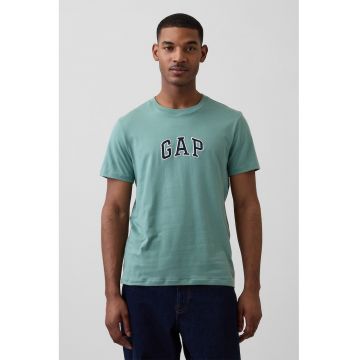 Tricou de bumbac cu logo - Verde feriga