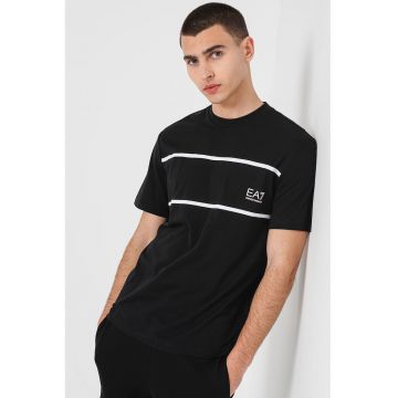 Tricou din bumbac cu logo - Alb/Negru stins