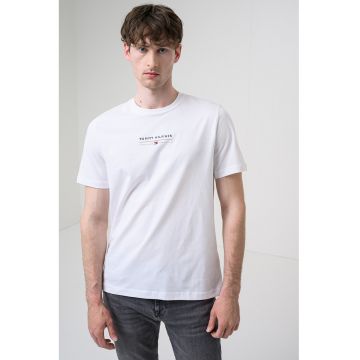 Tricou din bumbac cu logo - Alb