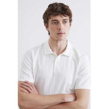 Tricou polo si striatii - Alb