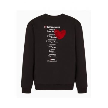 Bluza unisex  TRAIN 7.CUORE U T-TOP CN COPL ST - Bumbac - Negru - Negru