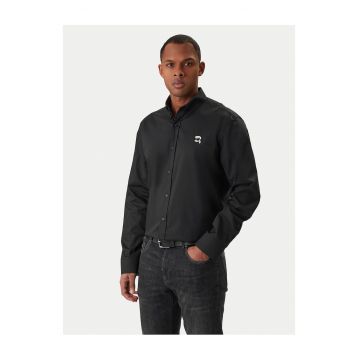 Camasa barbati -  neagra - 96% bumbac - 4% elastan - Negru