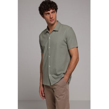 Camasa uni cu guler clasic - Verde sparanghel