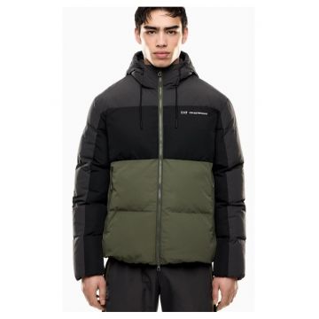 Geaca barbati  TRAIN ATHLETIC COLOUR BLOCK M PUFFY JACKET PA - Poliamida - Verde - Verde