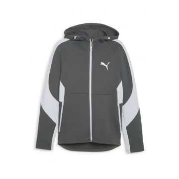 Hanorac barbati cu fermoar  EVOSTRIPE Full-Zip Hoodie - Bumbac - Gri -