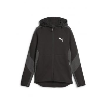 Hanorac barbati cu fermoar  EVOSTRIPE Full-Zip Hoodie - Bumbac - Negru -