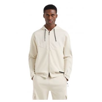 Hanorac barbati cu fermoar  M HOODIE FZ CO PL - Bumbac - Bej - Bej
