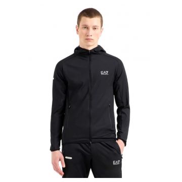 Hanorac barbati cu fermoar  M HOODIE FZ PL ST - Bumbac - Negru - Negru