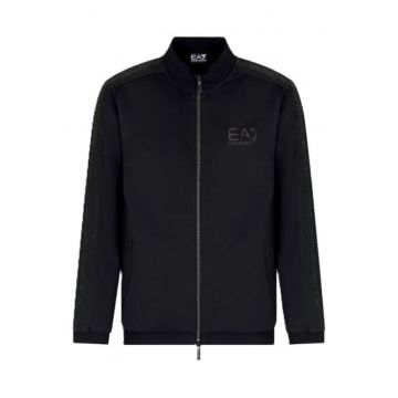 Hanorac barbati cu fermoar  M T-TOP FZ PL ST - Bumbac - Negru - Negru
