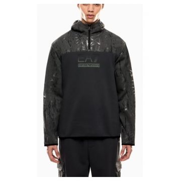 Hanorac barbati cu fermoar  TRAIN GRAPHIC SERIES M HOODIE HZ CO MONOGRAM INFILL - Bumbac - Gri - Gri
