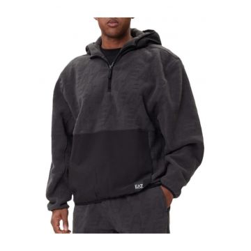 Hanorac barbati cu fermoar  TRAIN LOGO SERIES M POLAR LOGO HOODIE HZ - Poliester - Gri - Gri