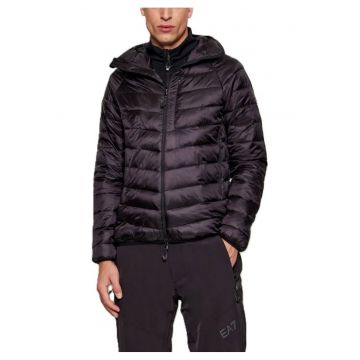 Jacheta barbati  SKI M KITZBUHEL LT PADDED HOODIE - Poliamida - Negru - Negru