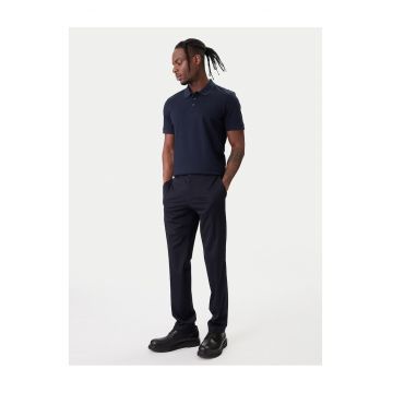 Pantaloni barbati -  bleumarin - fermoar - viscoza/poliamida/elastan - Bleumarin