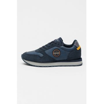 Pantofi sport Nova cu aplicatie logo si garnituri de piele intoarsa - Gri/Bleumarin