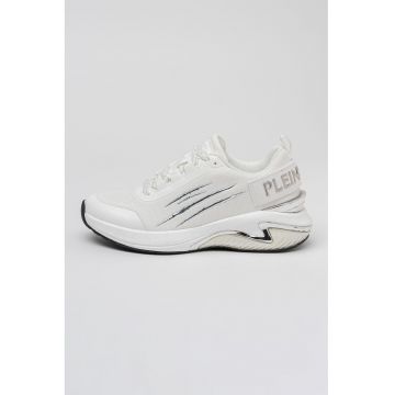 Pantofi sport Speed X Mesh de plasa cu garnituri sintetice si logo - Alb/Argintiu