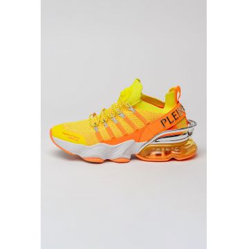 Pantofi sport Tiger Attack//Gen.X.04 cu detalii contrastante si model soseta - Galben neon/Portocaliu neon