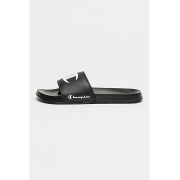 Papuci cu logo - Negru/Alb optic