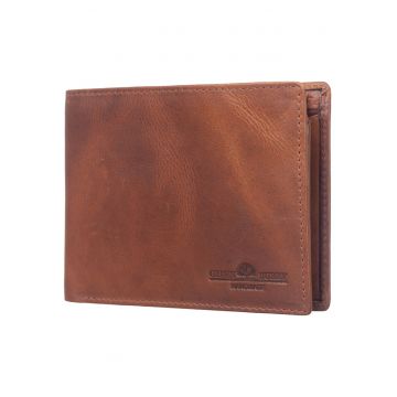 Portofel barbati piele naturala coniac 12 x 9.5 x 2 cm - Newport -