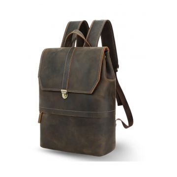 Rucsac laptop 15 -6inch din piele Crazy Horse - Guard - retro business - spate respirabil - maro