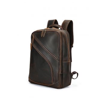 Rucsac piele naturala - Crazy horse - - Maro taupe