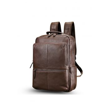 Rucsac piele naturala laptop - Maro