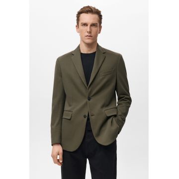 Sacou uni cu slituri pe spate - Verde masliniu