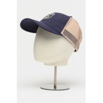 Sapca trucker cu capsa pe partea din spate Loughran - Crem/Bleumarin
