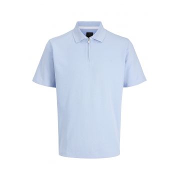 Tricou barbati -  albastru - poliester reciclat/bumbac organic/elastan