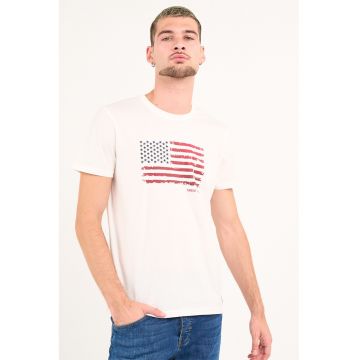 Tricou din bumbac cu logo - Rosu/Albastru inchis/Alb optic