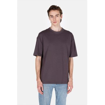 Tricou din bumbac cu maneci cazute - Violet