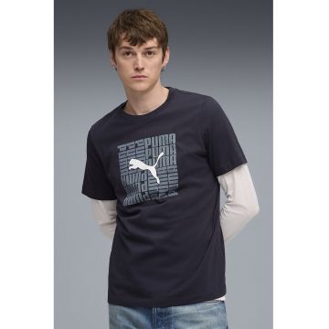 Tricou regular-fit cu imprimeu logo - Alb/Bleumarin