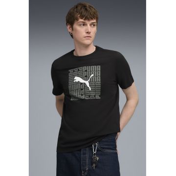 Tricou regular-fit cu imprimeu logo - Alb/Negru