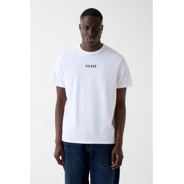 Tricou regular-fit din bumbac cu imprimeu monograma pe partea din spate - Negru/Alb optic