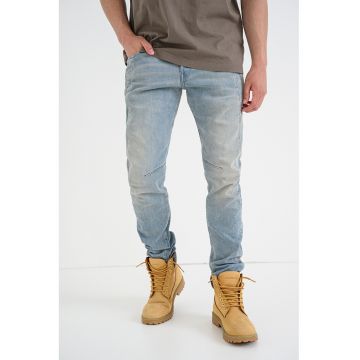 Blugi slim fit cu aspect decolorat Contor - Albastru deschis