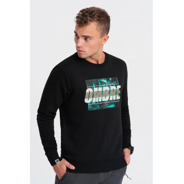 Bluza de trening din amestec de bumbac cu model grafic - Negru