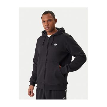 Hanorac barbati -  fermoar - negru - 70% bumbac - 30% poliester reciclat -