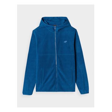Hanorac barbati  fleece cu gluga - turcoaz - greutate medie - tehnologie 4F Warm
