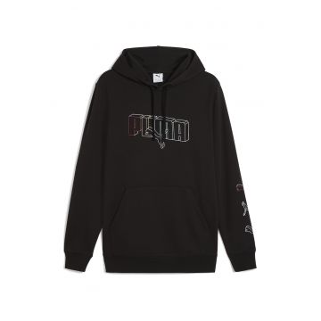 Hanorac din amestec de bumbac cu buzunar kangaroo - Negru