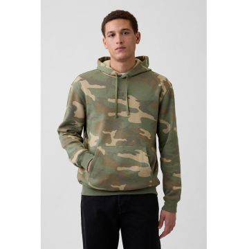 Hanorac din amestec de bumbac cu logo brodat - Kaki/Verde sparanghel