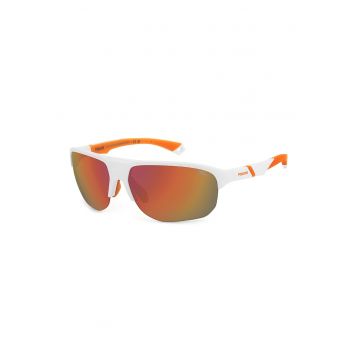 Ochelari de soare wrap cu logo - Portocaliu mandarina/Alb optic