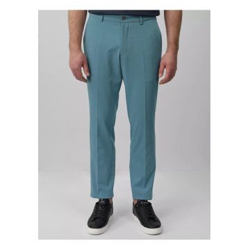 Pantaloni costum barbati - cu talie medie si croiala Slim fit - Albastru