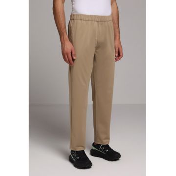 Pantaloni drepti cu buzunare - Bej inchis