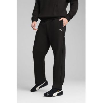 Pantaloni drepti cu snur in talie - Negru
