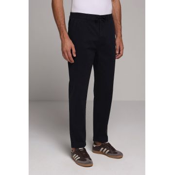 Pantaloni regular fit cu snur in talie - Albastru ultramarin