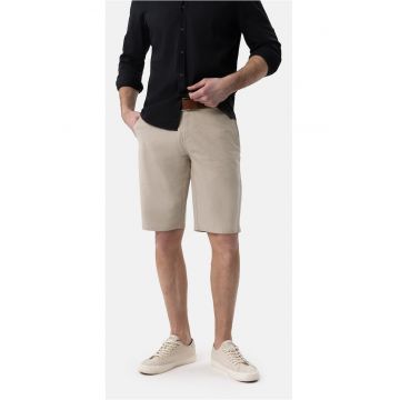 Pantaloni scurți din bumbac în carouri - cu cordon - buzunare - Comfort Fit -  P-Daniels - Bej