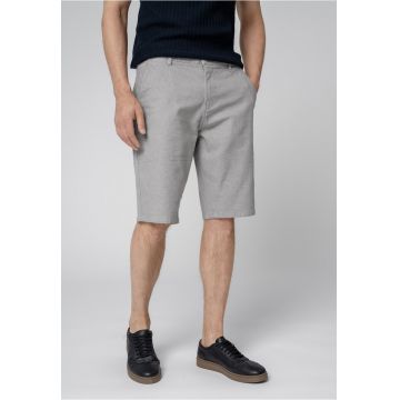 Pantaloni scurti barbati din bumbac - cu buzunare - Comfort Fit -  P-Shad - gri - Gri