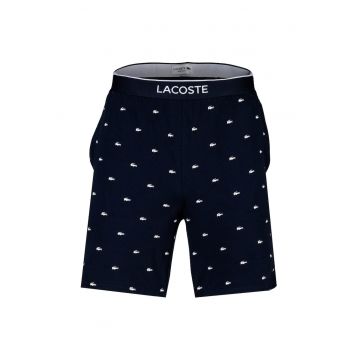Pantaloni scurti cu model logo - Albastru