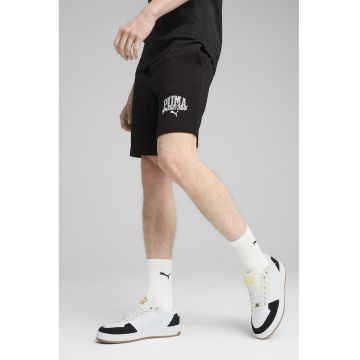 Pantaloni scurti din amestec de bumbac cu logo - Negru